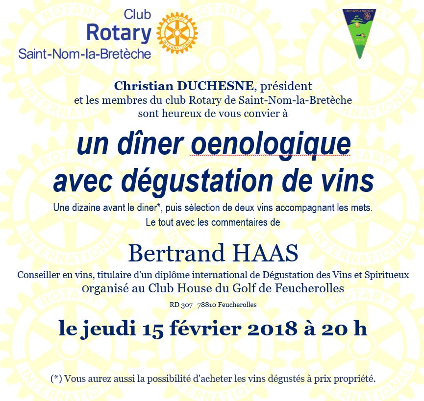 Diner oenologique du 15 fvrier