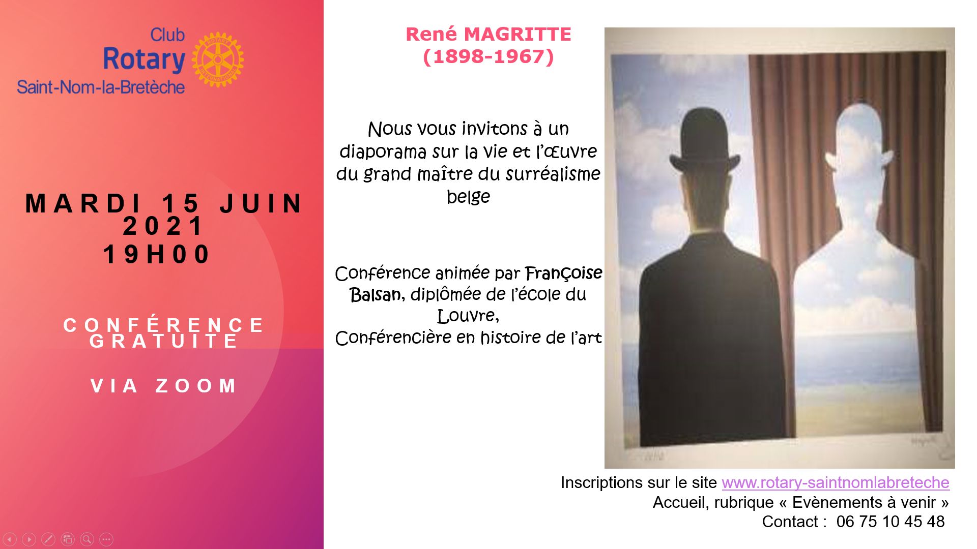 Affiche conf Magritte 15 juin 2021 Affiche conf Magritte 15 juin 2021